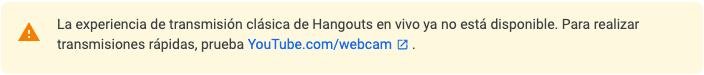 Alerta Google Hangouts en Vivo