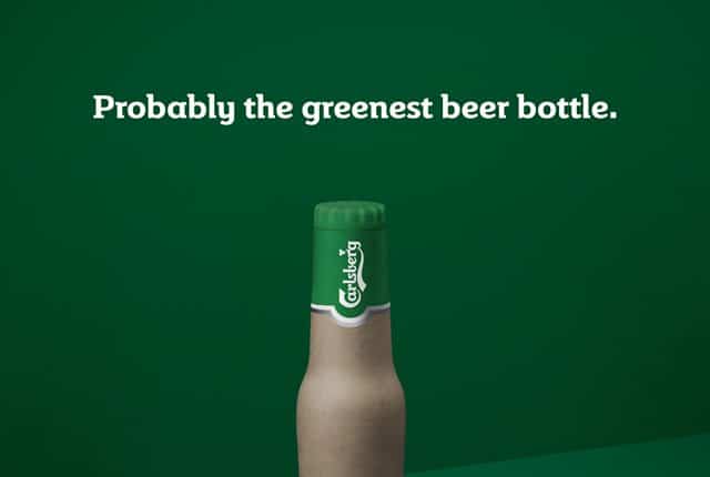botella verde carlsberg