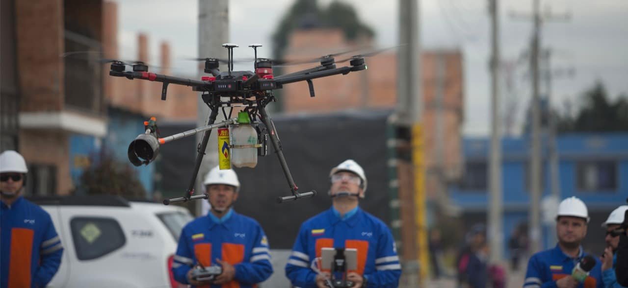 Dron de Enel-Codensa en operación