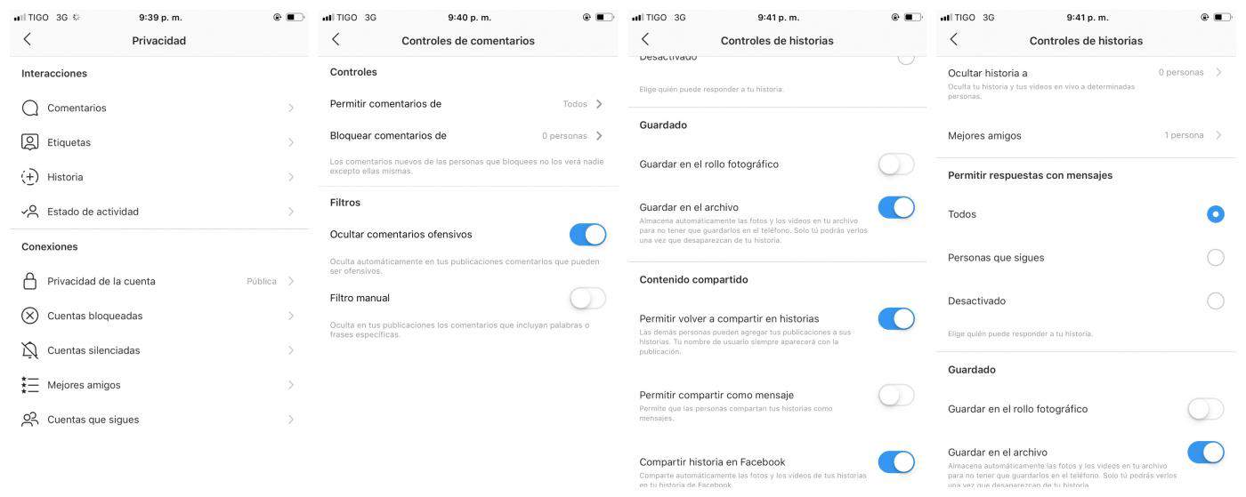 privacidad en instagram