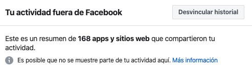 como configurar la actividad fuera de facebook