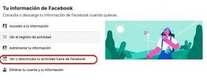 tu información de facebook