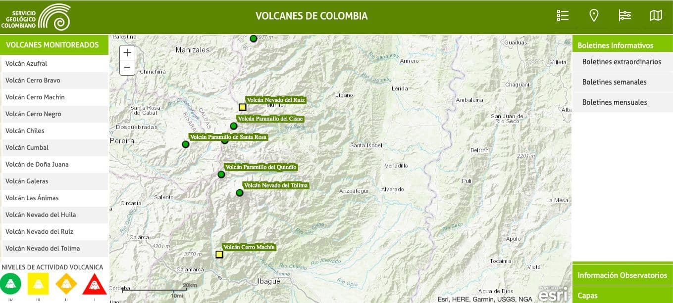 volcanes de Colombia