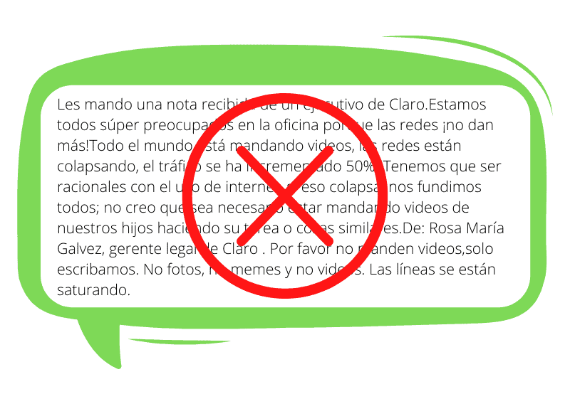 cadena falsa claro