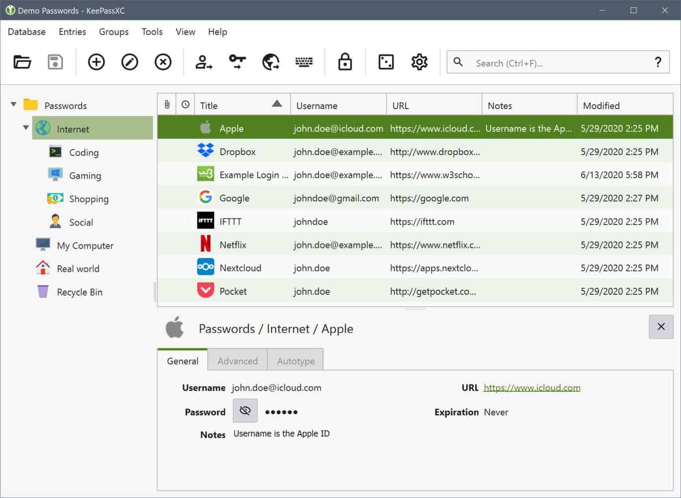 keepassxc encrypted database