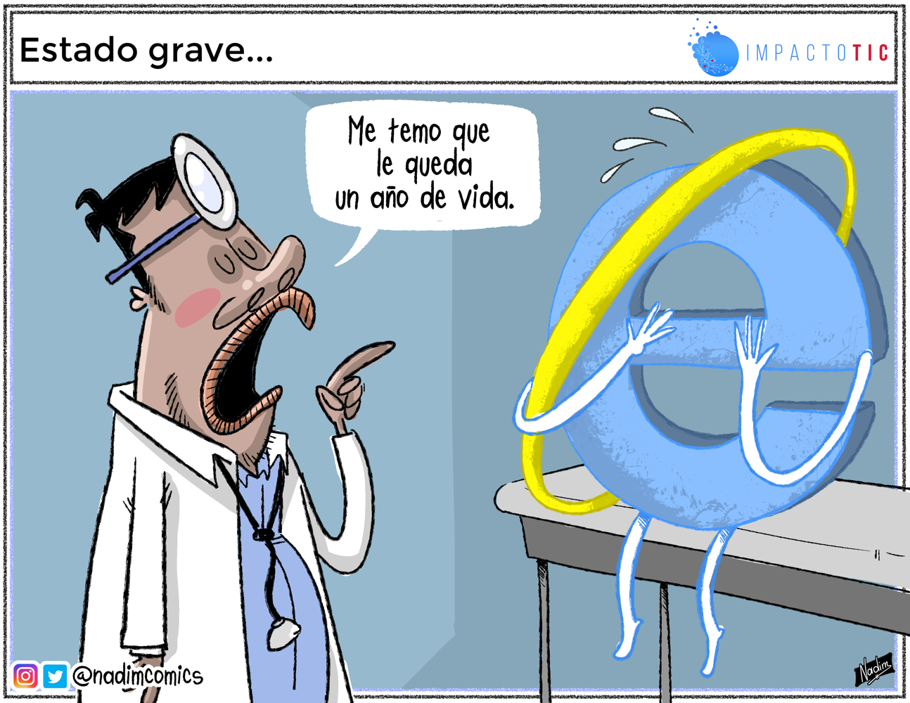 Microsoft explorer- Caricaturas TIC- Estado Grave-Nadim Comics