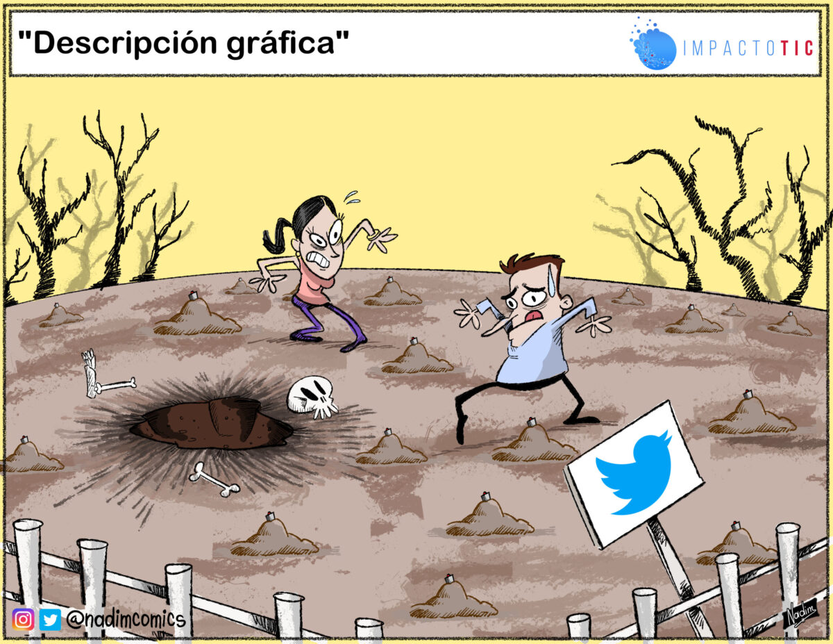 #TICaricatura Twitter campo minado