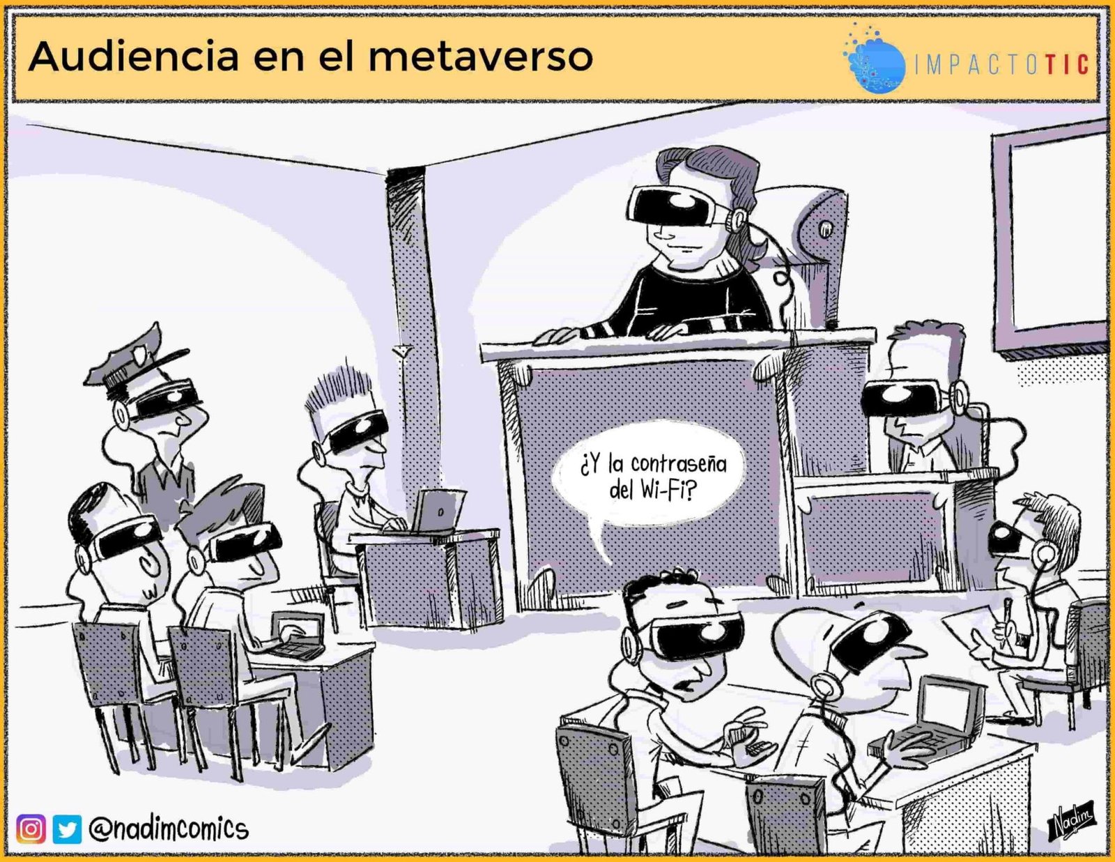 Metaverso, audiencia virtual, meta, TICaricatura