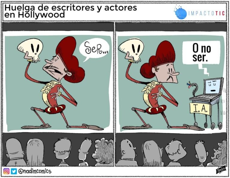 Huelga de escritores y actores en Hollywood  [TICaricatura]