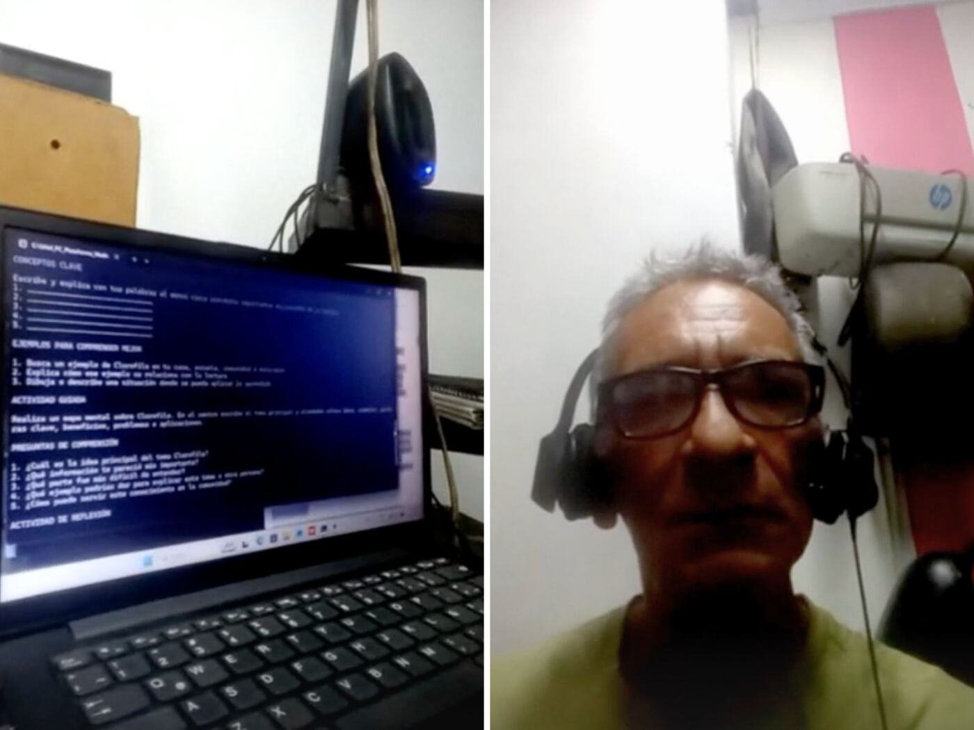 Jose Uriel Vanegas muestra Uriel PC su plataforma de Inteligencia Artificial sin Internet en su casa de Medellin